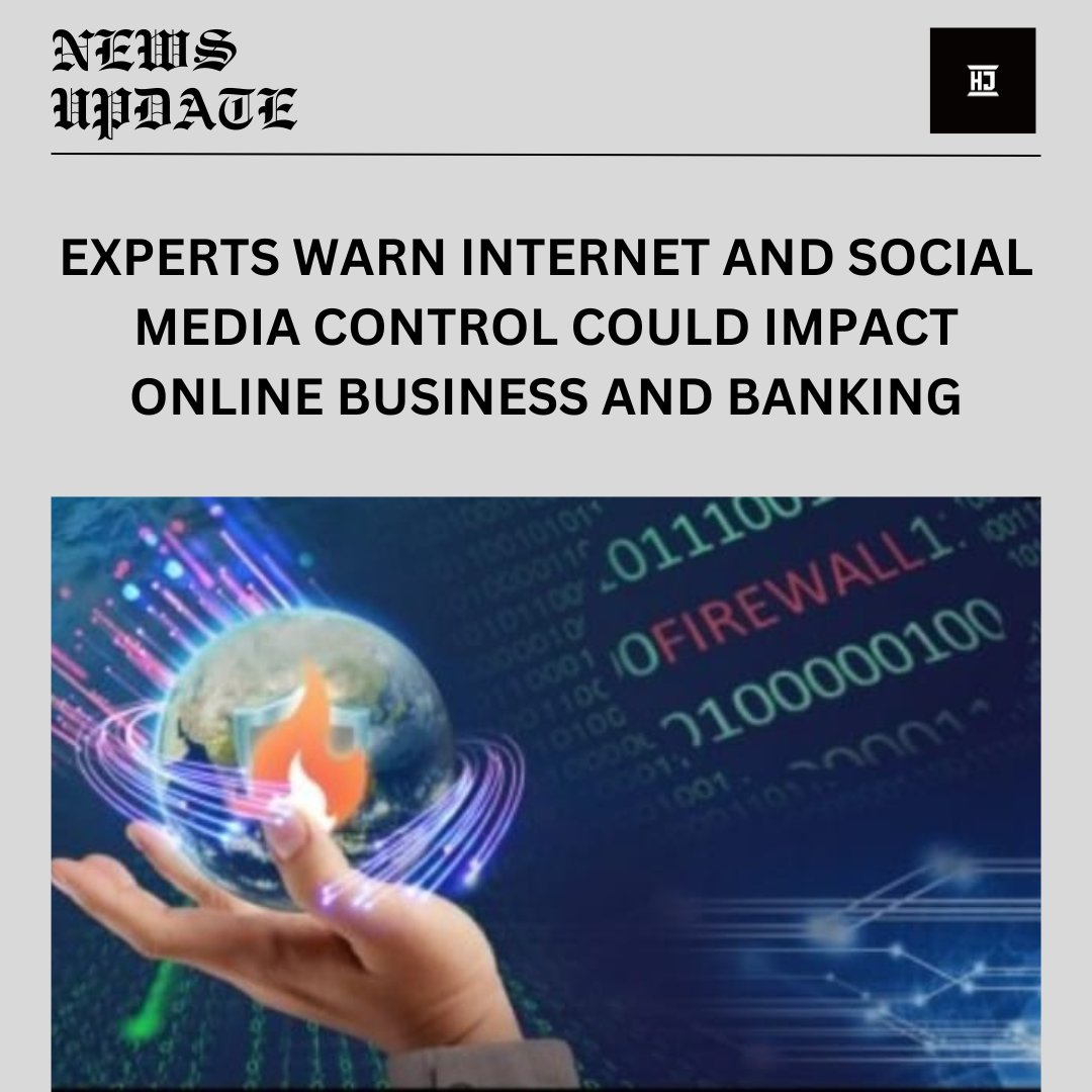 daily_the5381's tweet image. EXPERTS WARN INTERNET AND SOCIAL MEDIA CONTROL COULD IMPACT ONLINE BUSINESS AND BANKING
#InternetControl #SocialMedia #OnlineBusiness #BankingImpact #DigitalEconomy #TechRegulation