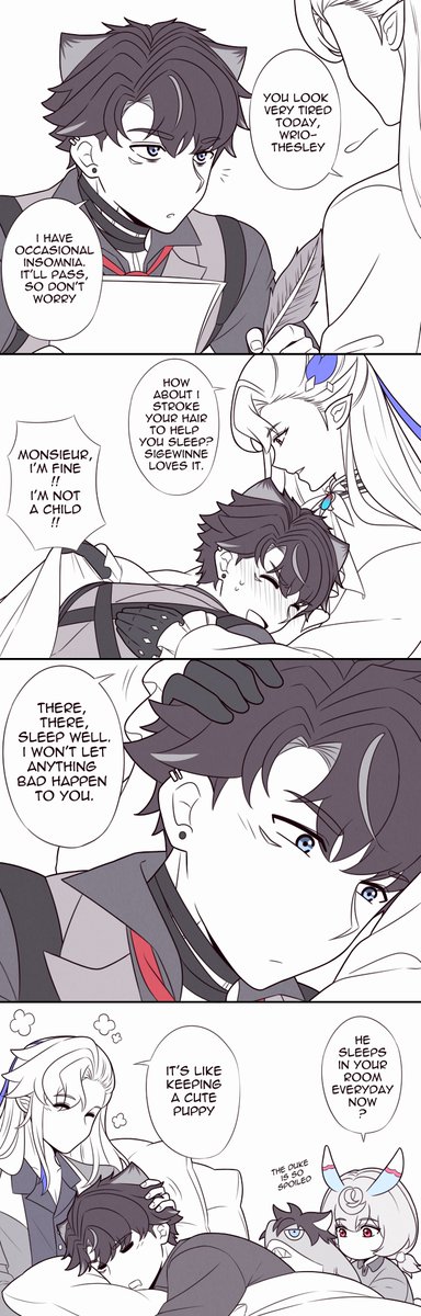 [ ⛓️🌧️ ] Doggo-kun who accidentally got a wife (🧵1/2) #wriolette #リオヌヴィ
