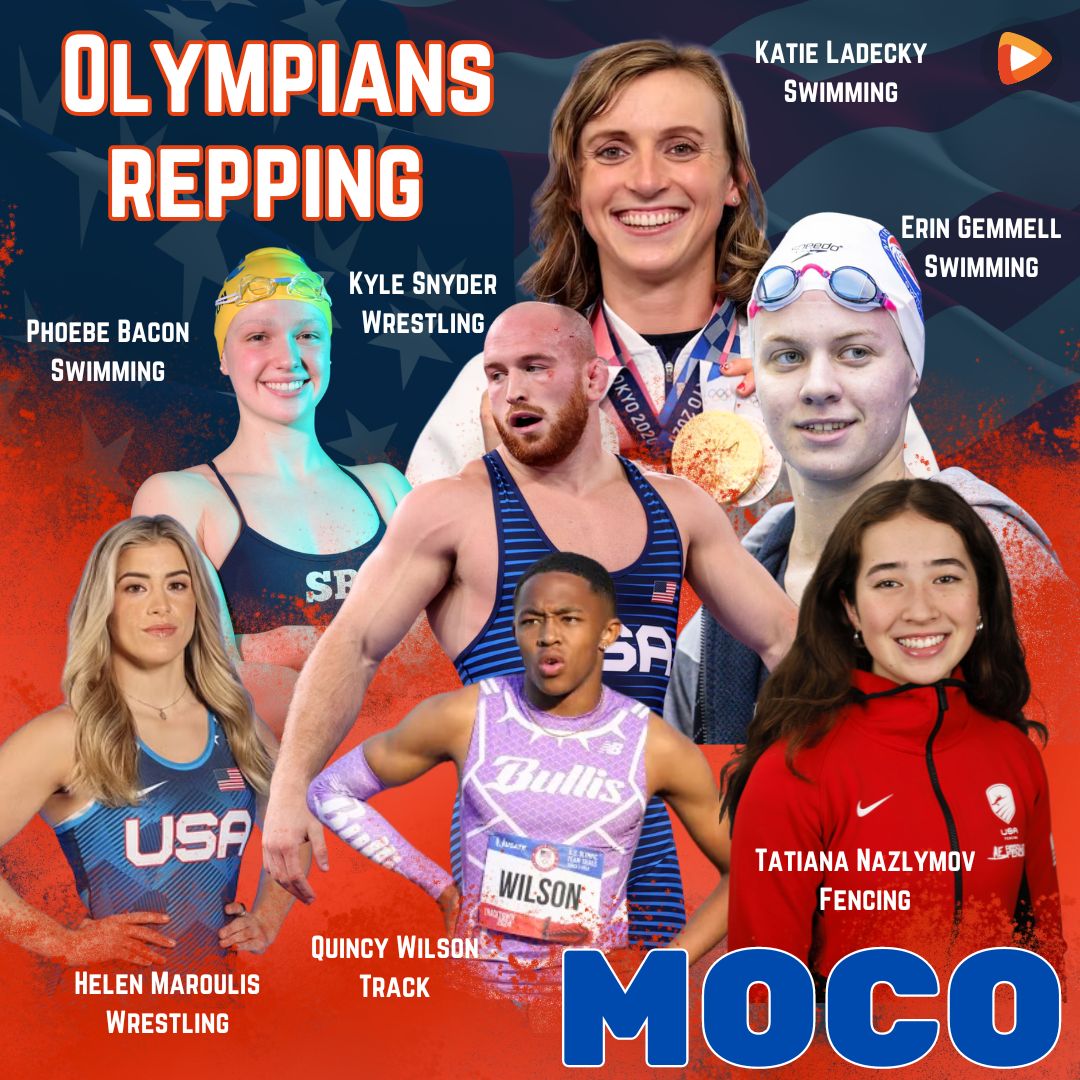 mymcmedia's tweet photo. Cheer loud for Team USA! 🇺🇸 From swimming to track to freestyle wrestling to fencing, Montgomery County will be well represented. Which MoCo Olympian are you backing in this year's Summer Games? 🥇🏅 #TeamUSA #MoCoPride https://t.co/BtlAGaiin7