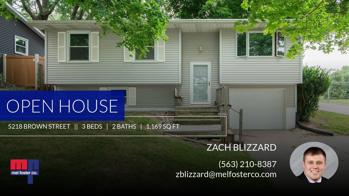 OPEN HOUSE SUNSAY 11:00 - 12:30
This listing won't last! Take a look before it's gone. Feel free to ask any questions or give me a call at 563-210-8387 📱! homeforsale.at/5218_BROWN_STR…