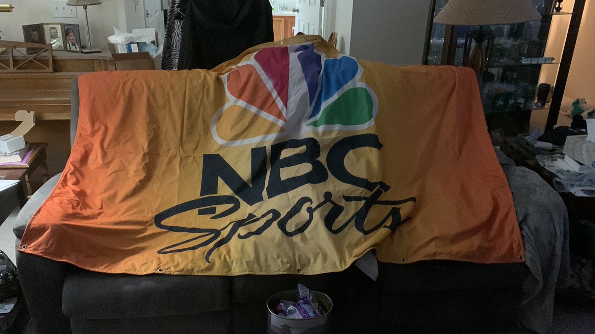 MerchOnly's tweet image. NBC Sports banner. About the size of a standard sofa. $75 shipped. #XNat24
