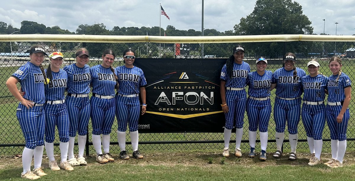 Still Rollin’ at <a href="/AllianceOpenNat/">Alliance Fastpitch Open Nationals</a>!
Game time 2:30pm Field #10 Camp Jordan! 

WE>Me 
#DoomStrong #HavingFun 
#StressFree <a href="/ConnectSports_/">Connect Sports</a>
