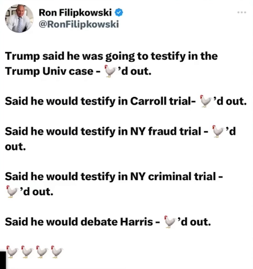 Orange86Illini's tweet photo. @MikeSington #ChickenShitFelon #ChickenTrump @ronflipkowski @MeidasNetwork @MichaelCohen212
ADD: #TriggeredTrump never counter sued Katie Johnson to clear his name from her CHILD RAPE LAWSUIT https://t.co/NOVTGZMOpx