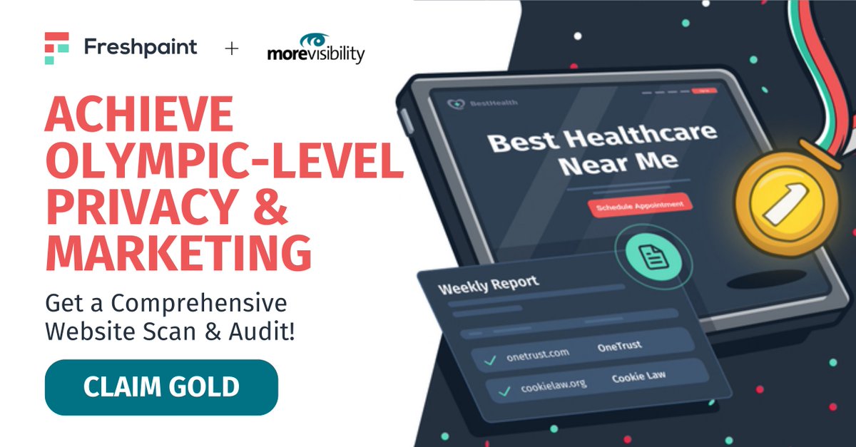 MoreVisibility's tweet photo. Ready to take your privacy and marketing to the Olympic level? Our comprehensive audit will pinpoint any web risks and fine-tune your marketing strategy to ensure top-tier performance. Achieve gold-standard excellence today! https://t.co/kK7dmBoBrk https://t.co/e8uCMnqbey