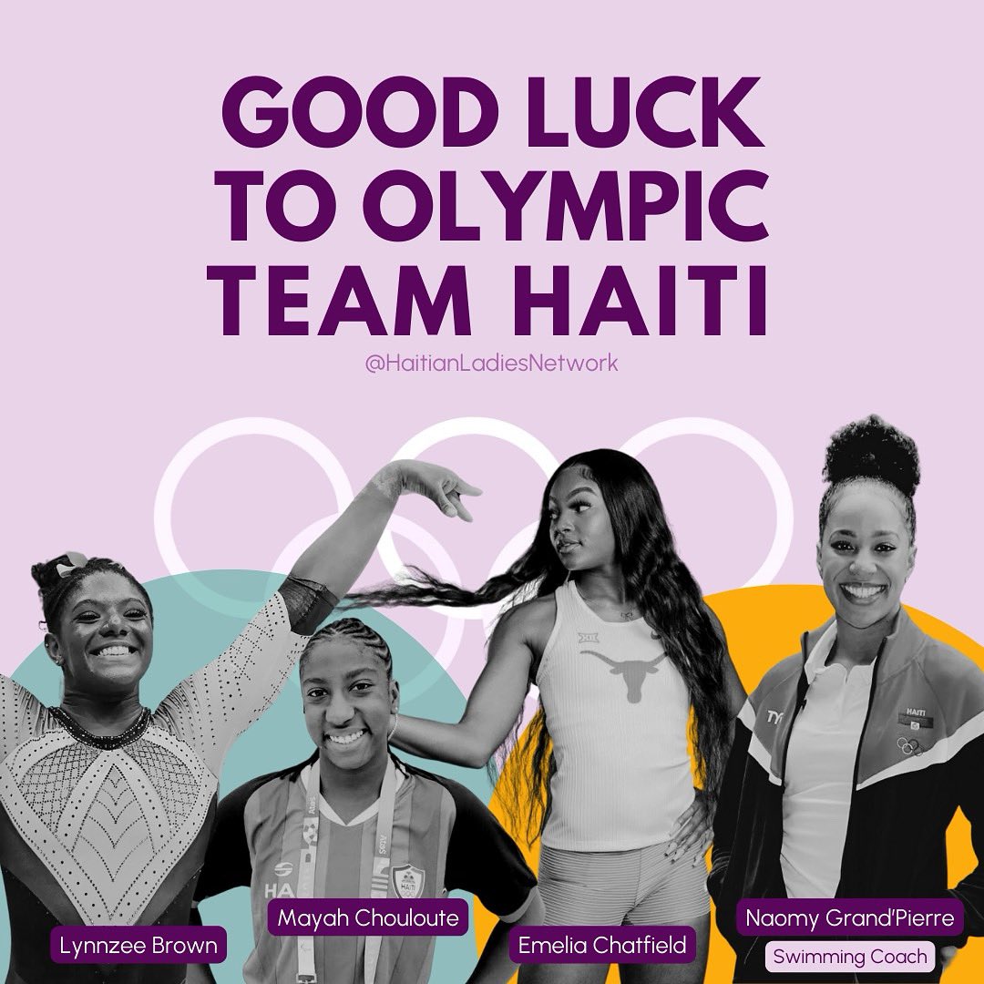 Wishing Team Haiti 🇭🇹 good luck in the Olympics, especially the Ladies:
⭐️ Lynnzee Brown (<a href="/lynnzee17/">Lynnzee Aeh</a> ) 
⭐️Mayah Chouloute
⭐️Emelia Chatfield (<a href="/_emeliiaa/">emely</a> )
⭐️Naomy Grand’Pierre (<a href="/naomyhgp/">Naomy Grand'Pierre, OLY</a>)

LEEEGGGGOOO 

#HaitianLadiesNetwork #HLN #Haiti #Olympics #Paris #Olympic2024 #Ayiti