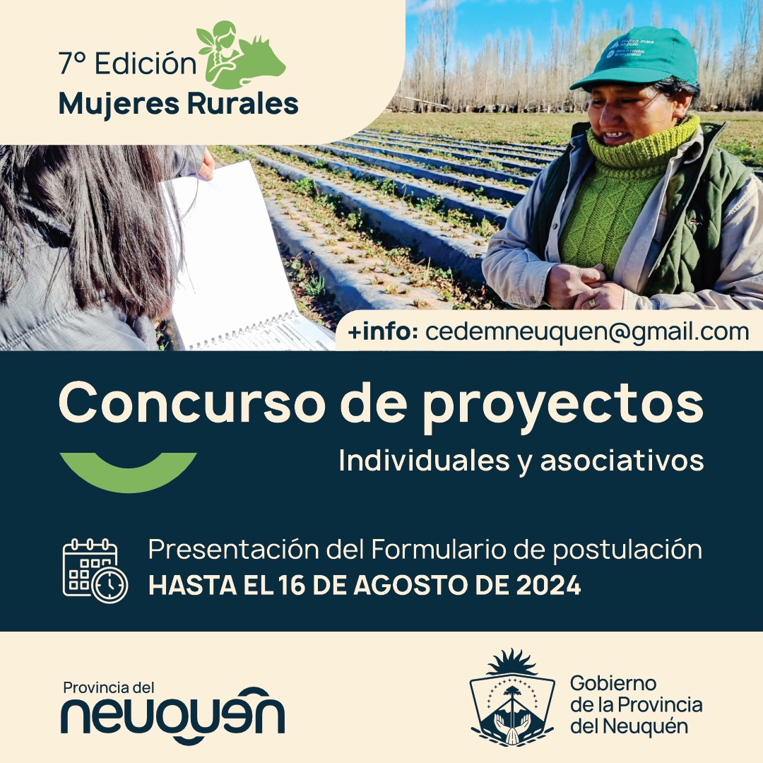 5° edición del concurso de proyectos de Mujeres Rurales 👭🏻🍃🍎🐄🐑

👉 Bajo el lema "Mujeres rurales, protagonistas del desarrollo". Premios de $2.000.000 para tres proyectos individuales y $4.000.000 para un proyecto asociativo. Plazo para postular: hasta el 16 de agosto de 2024