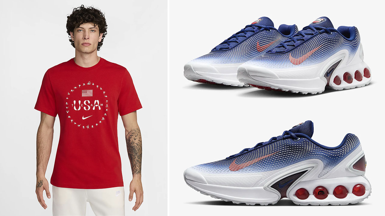SneakerFits on X Nike Air Max Dn Olympic x Nike Team USA Premium Essential Icon T Shirt Shop the Shoes https t BLNf3ocKCl Shop the T Shirt https t rR0e91iQQ7 Shop Team USA Collection https t .c...