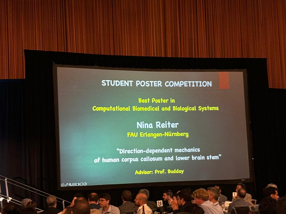 🎉 Congratulations to our Brainiacs member, Nina Reiter, for winning the student poster competition in the Computational Biomedical and Biological Systems category at the #WCCM2024 conference! 🏆
#Congratulations #BrainResearch #ProudMoment #WCCM