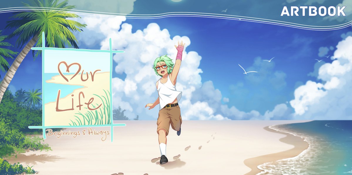 Patch_Games's tweet photo. Today the artbook for Our Life: Beginnings &amp; Always launched! It's 10% off for the first full week. 

Links below ⤵️

This is the last piece of extra content we'll release for the game 🥺️. Thanks for everything, Sunset Bird. https://t.co/5uDBnjosw3