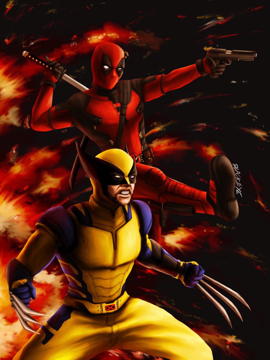 Naiart9's tweet photo. #DeadpoolAndWolverine #deadpool #wolverine #fanart #marvel #RyanReynolds #HughJackman https://t.co/hHzlF4VTF4