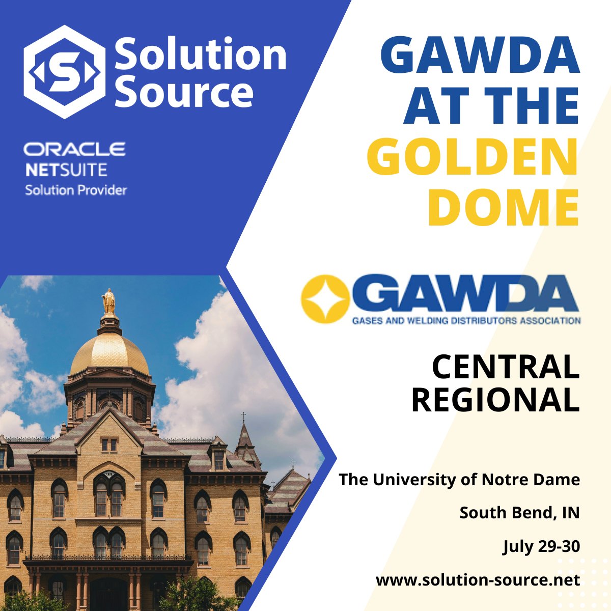 Solution_Source's tweet image. We'll be at the upcoming @GAWDAorg  Central Regional at the University of Notre Dame.☘️

Be sure to stop by our booth and meet our team!

@Gawdamedia #GAWDA #ProvenProcess #Partner #ERPwithIMPACT