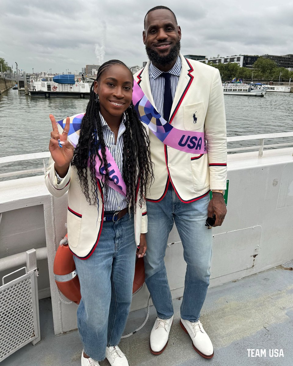 Coco Gauff and LeBron are ready for their Flag Bearer duties 🇺🇸

(via <a href="/TeamUSA/">Team USA</a>)