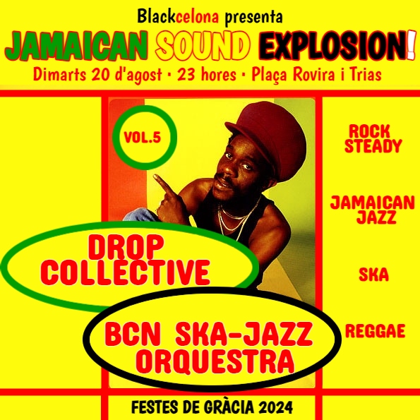 Tornem a les #FestesdeGràcia amb una nit dedicada als sons jamaicans! Una explosió de ritmes a <a href="/Placa_Rovira/">Plaça Rovira</a> amb els concerts de DROP COLLECTIVE <a href="/DropCoBCN/">Drop Collective</a> i la BCN SKA-JAZZ ORQUESTRA <a href="/BcnSkaJazz/">Bcn Ska-Jazz Orq.</a>. Reserveu la data del 20 d'agost, us esperem! #BlackcelonaConcerts