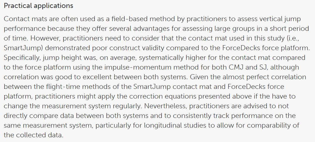 Stefan Altmann (@stefanaltmann3) on Twitter photo New 📰📢
CMJ and SJ height assessed via a contact mat and a force platform in pro soccer players ⚽️📊
➡️ mean overestimation by SmartJump vs. ForceDecks of 1-3 cm, depending on the calculation method
➡️ higher individual variability
<a href="/VALDPerformance/">VALD Performance</a>
frontiersin.org/journals/sport… New 📰📢
CMJ and SJ height assessed via a contact mat and a force platform in pro soccer players ⚽️📊
➡️ mean overestimation by SmartJump vs. ForceDecks of 1-3 cm, depending on the calculation method
➡️ higher individual variability
<a href="/VALDPerformance/">VALD Performance</a>
frontiersin.org/journals/sport…