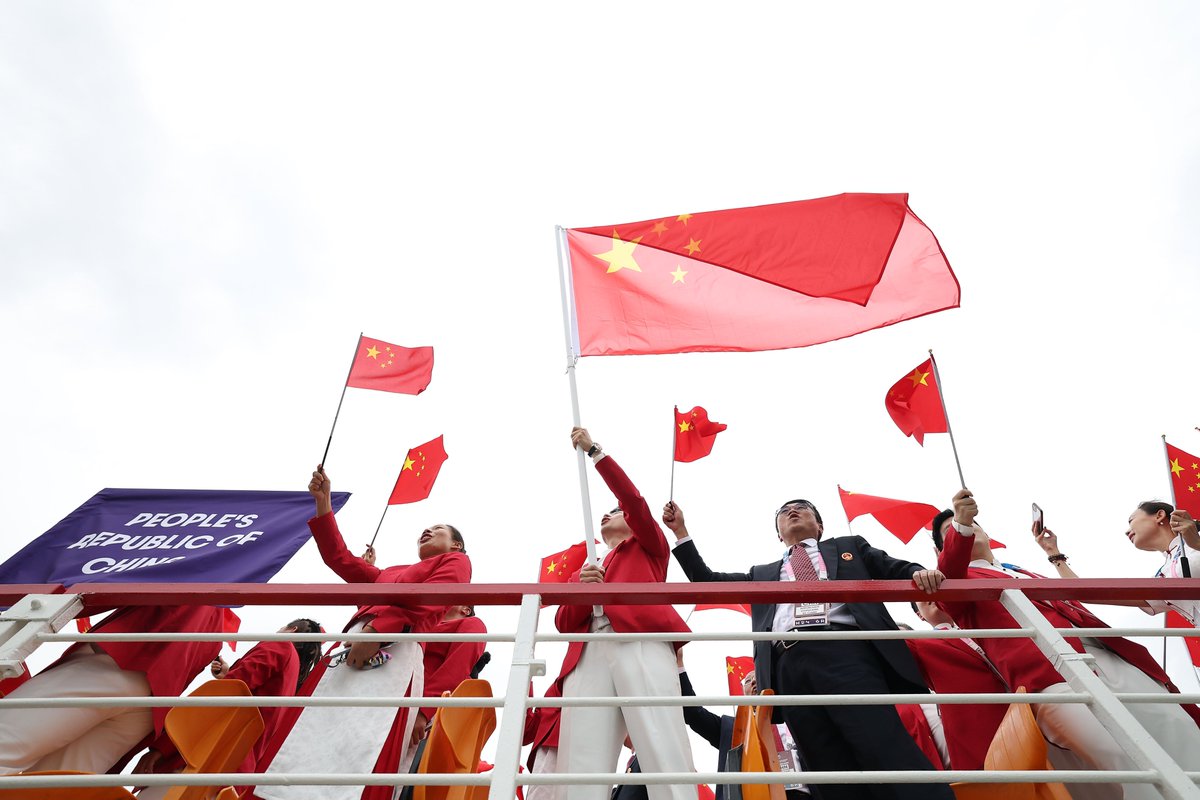 OlympicsCN's tweet photo. In red ❤️🇨🇳
#Paris2024 #OpeningCeremony https://t.co/w52f6ecyWD
