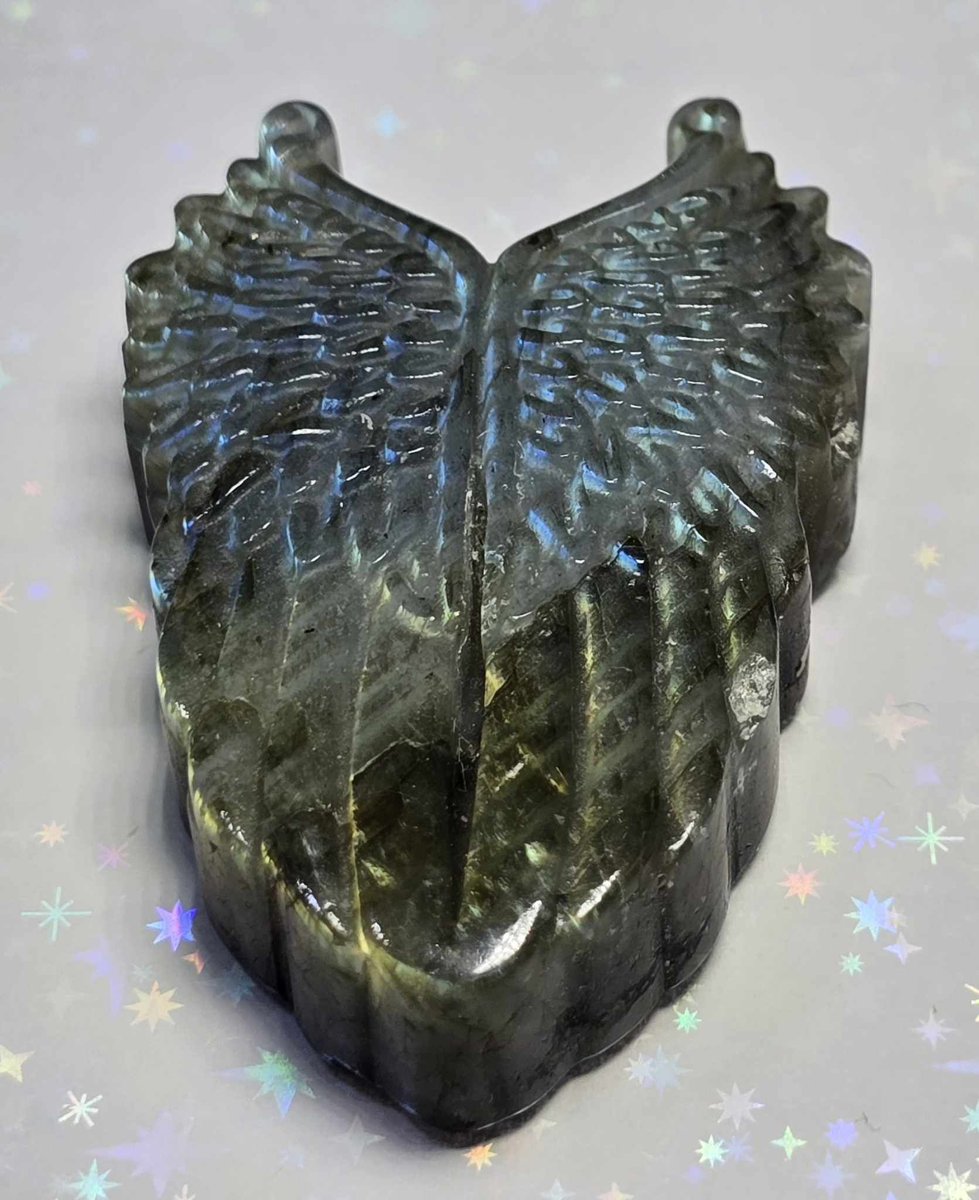Aaronlp0077's tweet photo. Hi everyone,
This beautiful piece was just listed on our website. Labradorite Angel Wings palm crystal. It is Part of our new Angelic Crystal Collections. There is only 1 remaining so be sure to adopt yours today.
https://t.co/BuZNgKlmWD https://t.co/cY1DHWfWxy