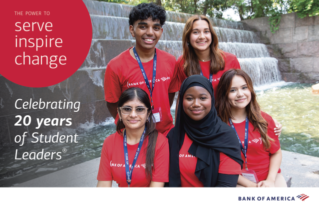This year, <a href="/BankofAmerica/">Bank of America</a> is celebrating 20 years of its #BofAStudentLeaders program! Since 2004, 4,500+ students have had the opportunity to serve, inspire and change their communities through this program. Wishing this year's students all the best! bit.ly/3Wklg5Q