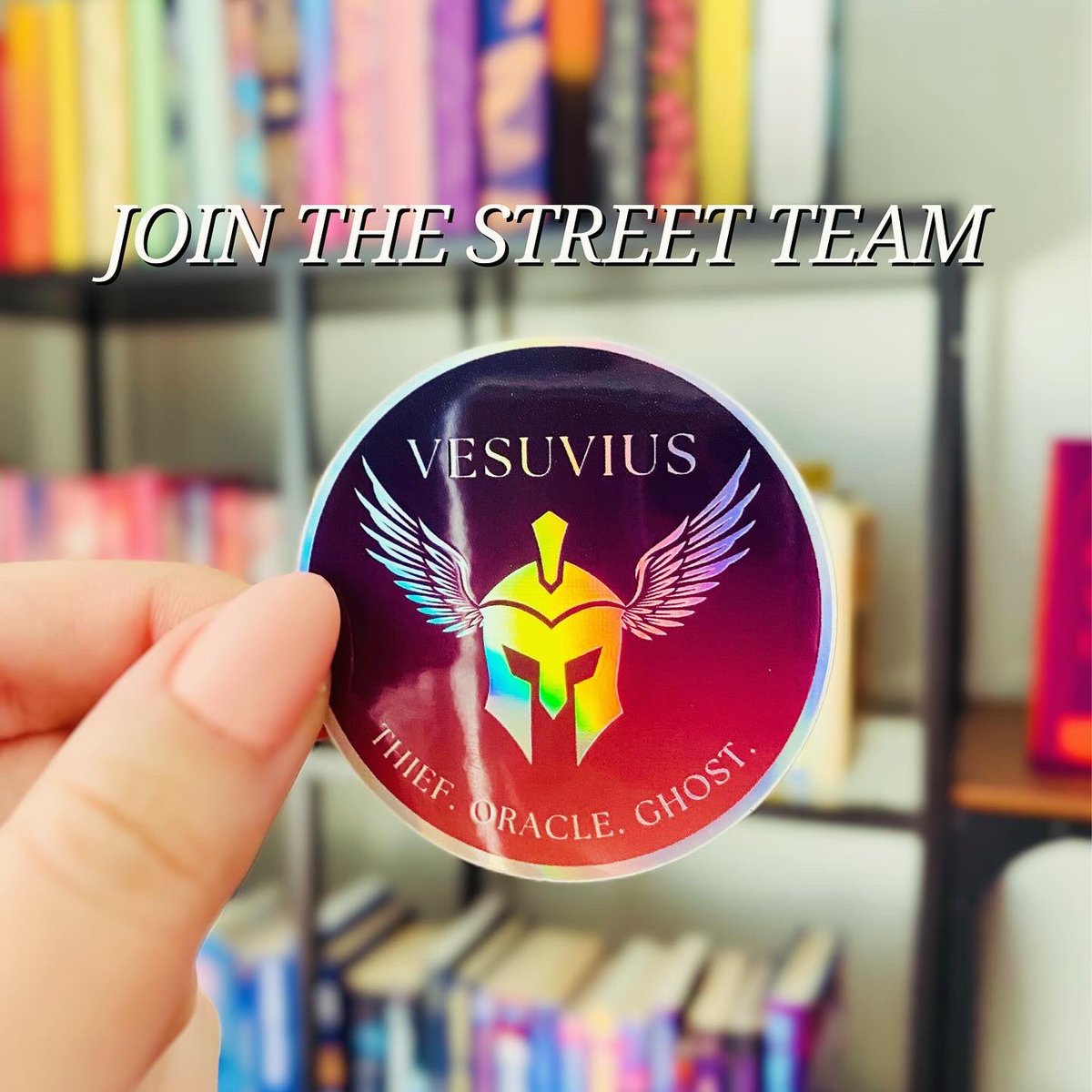 VESUVIUS Street Team applications are still open! For early access to e-ARCs &amp; news + a special welcome gift (including these very shiny stickers), click below 👇
