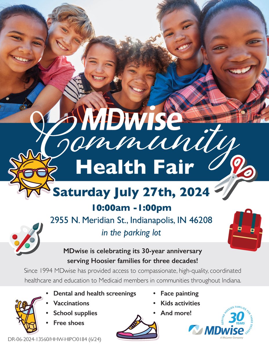 Tomorrow is the big day! Make sure to stop by the MDwise Community Health Fair for free immunizations, health screenings, school supplies and more!