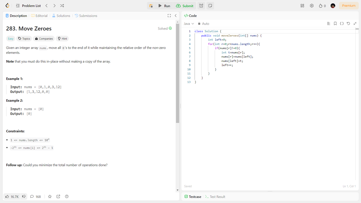 bh_fsdev's tweet image. 🌟Day 4 DSA Progress Update! 📷 Started with Striver's A2Z DSA Sheet Topic Cover
1. Move Zeroes
2. Union of Two Sorted Arrays
3.Sorted Array Search
💻code(github.com/bhola-kumar-03…)
#DataStructures #CodingInProgress