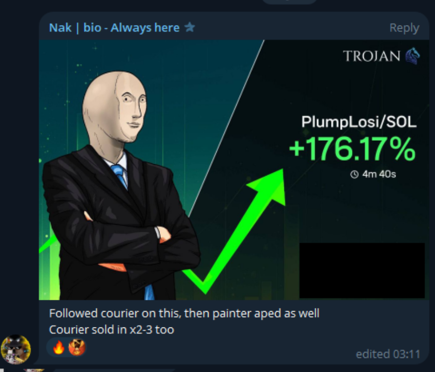 first wins in my wallet tracking group from the 5 beta testers I drew a few days ago :-) if you're interested in being picked next, show some love! like, retweets and comments much appreciated :-)

also use this link for extra points: t.me/BullxBetaBot?s…