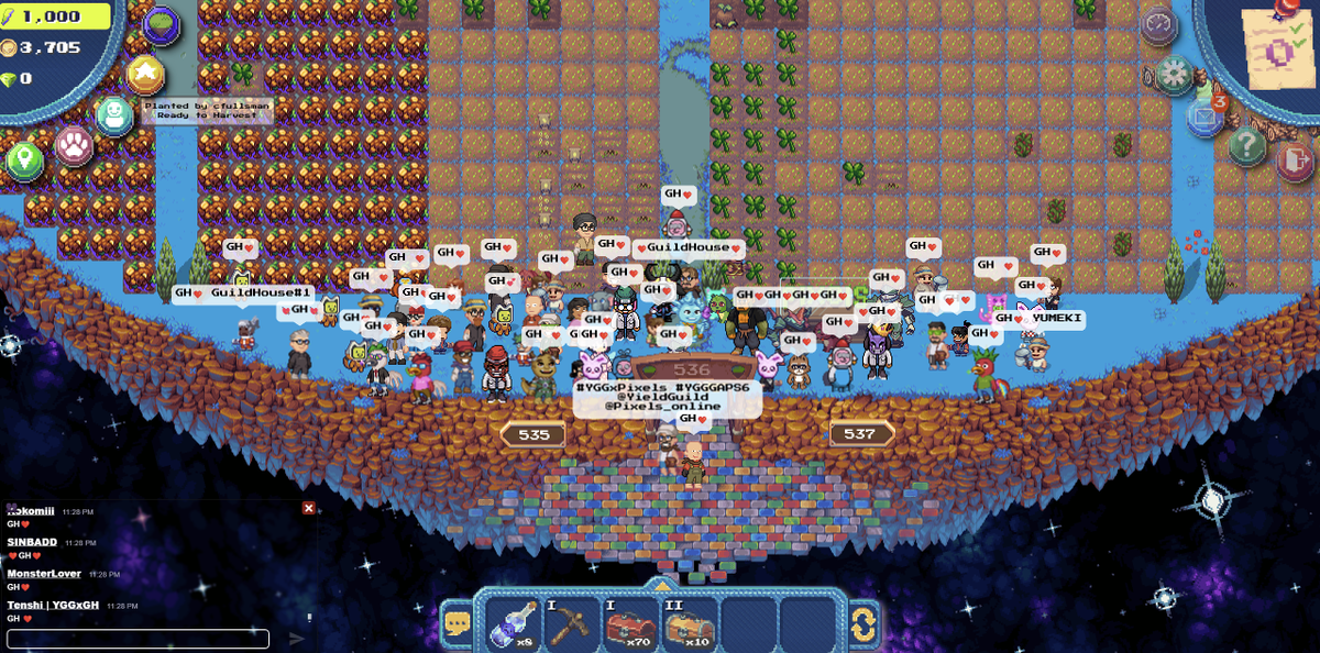 litvmesports's tweet photo. This is our entry for the GAP S6 Guild Photo Contest
Special thanks to @imnotamustard for allowing the guild to use your @pixels_online lands
Pledge to our guild now! https://t.co/rXpSvkqdcK
#YGGGAPS6 #GuildofGuilds https://t.co/sKDhtKajop