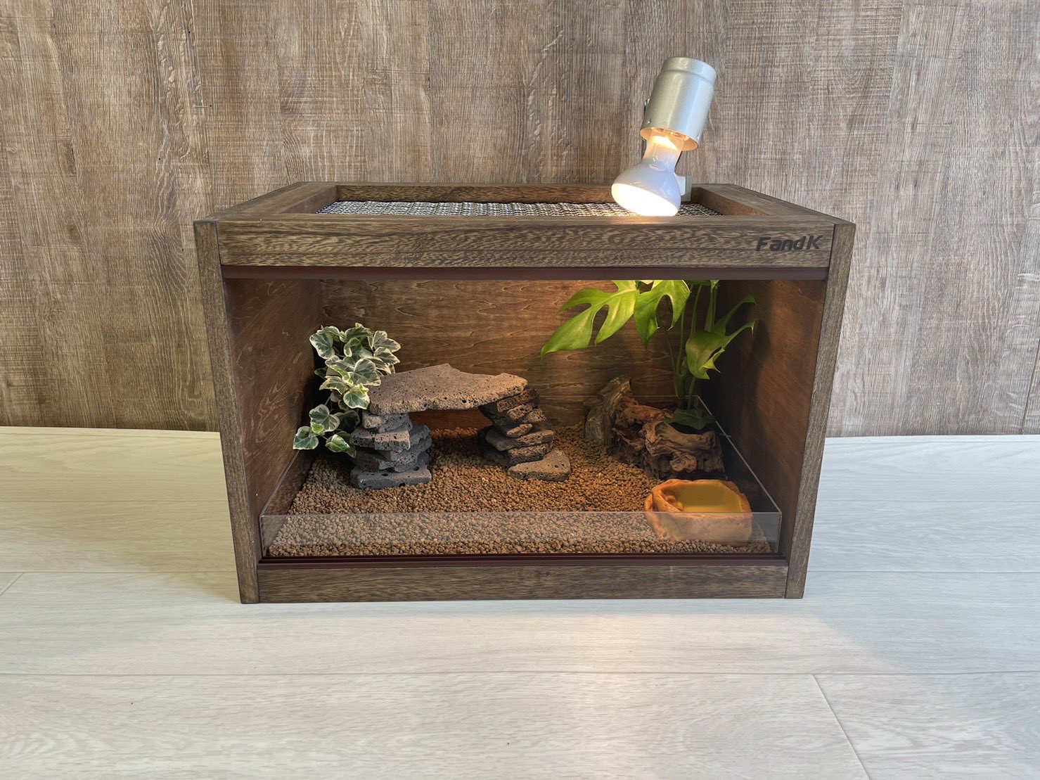 FandK爬虫類木製ケージ pieni 450×300×300 ホワイト