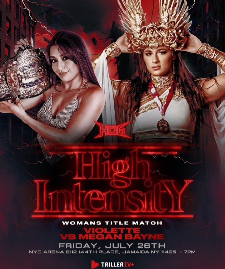 NVhowlingWolves's tweet image. #HighIntensity starts on TrillerTV 

Let&apos;s Go
               Megasus 
                    @meganbayne 
                                              ⚡️🤍🤘

📸 @HOGwrestling