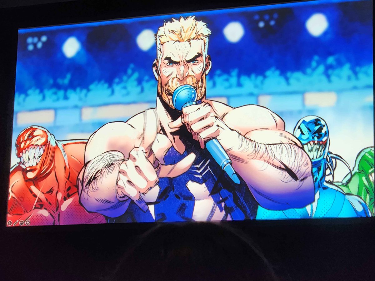 thevenomsite's tweet photo. At SDCC we just a video preview for Venom War!

Eddie Brock and his alternate selves takes over a wrestling match! https://t.co/0G4ZYM2Lhu
