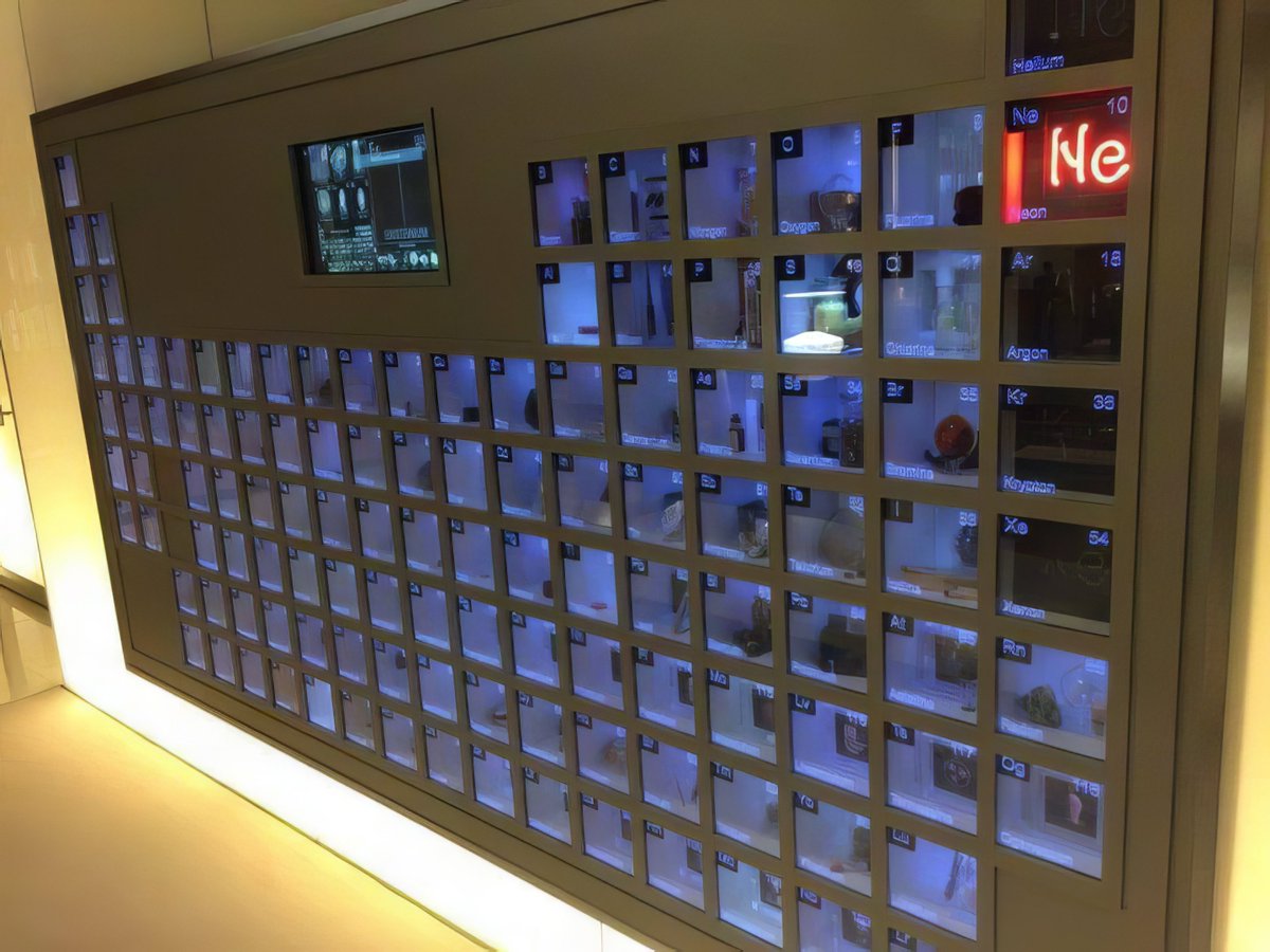 MAstronomers's tweet photo. In Bill Gates’ office, there’s a wall with the periodic table with actual samples. 🤯 https://t.co/cwNX5V2X1a