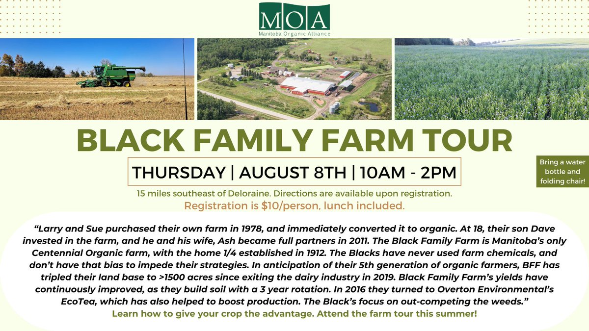 ManitobaOrganic's tweet photo. 🚜🌾 Ready for an unforgettable experience? Join us on our third farm tour this summer and dive into the heart of organic agriculture! 🌱
CLICK THE LINK TO REGISTER: https://t.co/O0SV9sIp8W

#organicmanitoba #farmtour https://t.co/ZojEwReVfk