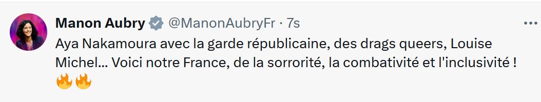 Alain Kempf (@alainkempf) on Twitter photo Voilà qui va rassurer les réacs : <a href="/ManonAubryFr/">Manon Aubry</a> ne sait orthographier ni "Nakamura", ni "drag queen", ni "sororité". Sûrement une LR infiltrée 😀
#Paris2024 Voilà qui va rassurer les réacs : <a href="/ManonAubryFr/">Manon Aubry</a> ne sait orthographier ni "Nakamura", ni "drag queen", ni "sororité". Sûrement une LR infiltrée 😀
#Paris2024