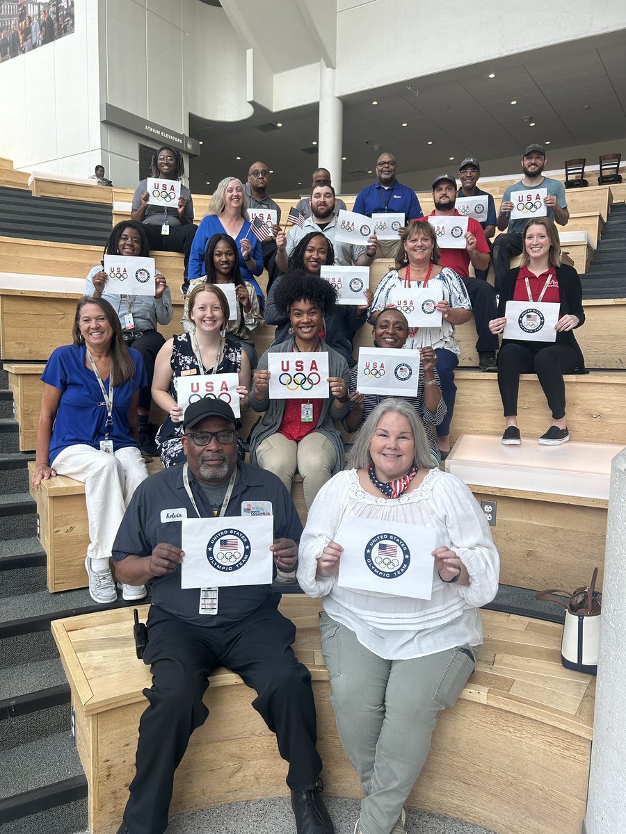 cbusconventions's tweet photo. We are in the Olympic spirit and ready to cheer everyone on! #Olympics - @TeamUSA 

P.S - You can watch some of the Olympic Games in our South Cafe &amp; Marketplace. 

#WorkAtGCCC #CBusConventions https://t.co/KwBGtzoNlO