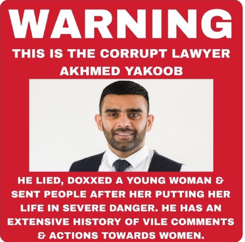Share everywhere 🚨 
Everyone needs to know who the corrupt lawyer that’s representing the thugs who broke a female police officers nose Akhmed Yakoon is.