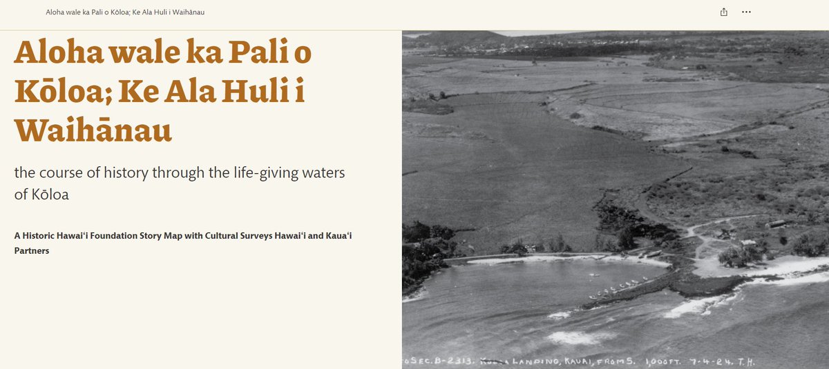 Historic Hawai'i Foundation and our community partners are excited to introduce the Koloa Story Map! tr.ee/d0J-i_pshS