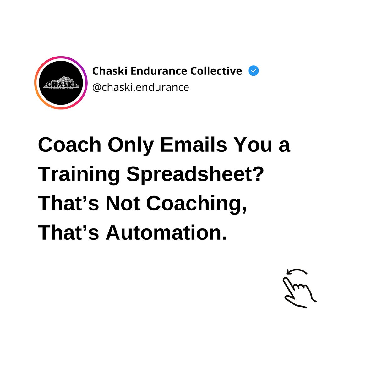 chaskiendurance's tweet image. Upgrade from automation to real, human coaching. Your goals deserve engagement. #InteractiveCoaching #RealSupport