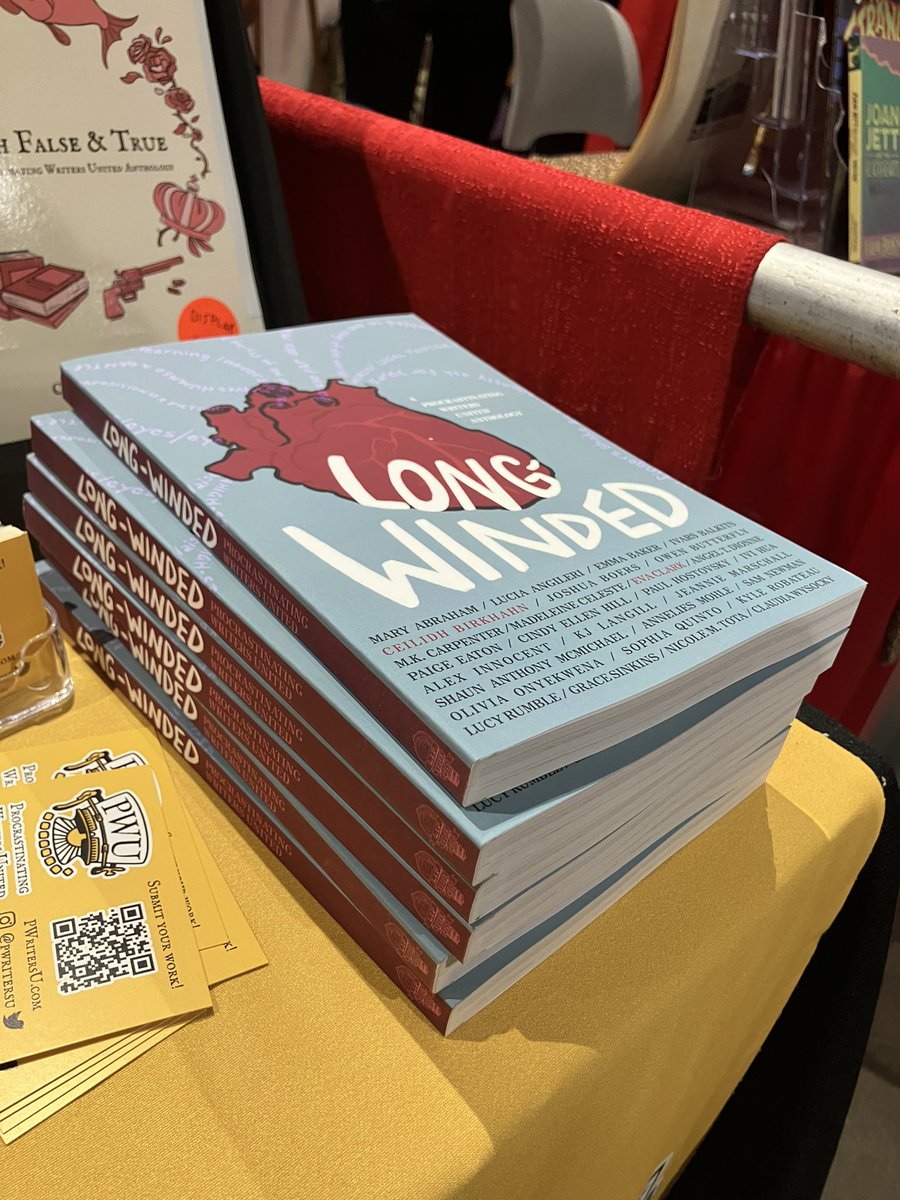 PWritersU's tweet photo. Our shipment of LONG-WINDED has arrived just in time for the #SDCC weekend rush! And they’re looking pretty spiffy, if we do say so ourselves… Stop by and grab a copy for yourself! Booth 2103 with Dial R Studios, directly under the Independent Press banner. https://t.co/0eRlcbuGCP
