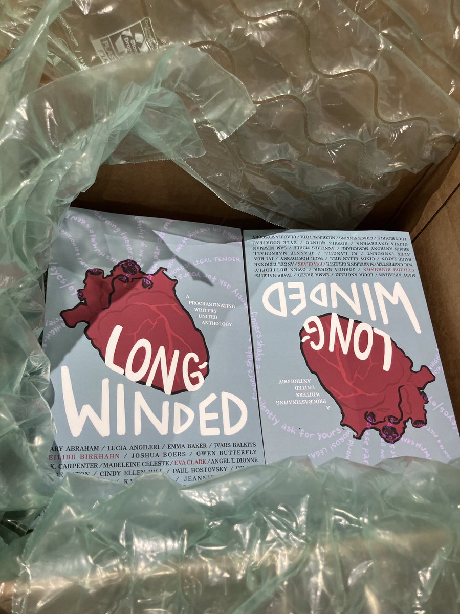 PWritersU's tweet photo. Our shipment of LONG-WINDED has arrived just in time for the #SDCC weekend rush! And they’re looking pretty spiffy, if we do say so ourselves… Stop by and grab a copy for yourself! Booth 2103 with Dial R Studios, directly under the Independent Press banner. https://t.co/0eRlcbuGCP