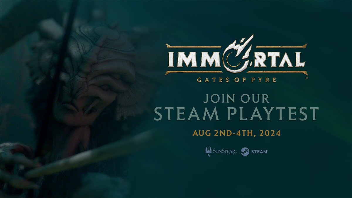 Ready to play IMMORTAL: Gates of Pyre? 

Join us on the weekend of August 2nd for our Steam Playtest! Choose your Immortal, build your strategy, and lead your armies on epic 1v1 and 2v2 PVP battles! #RTSGame 

ow.ly/L20o50SKCsj