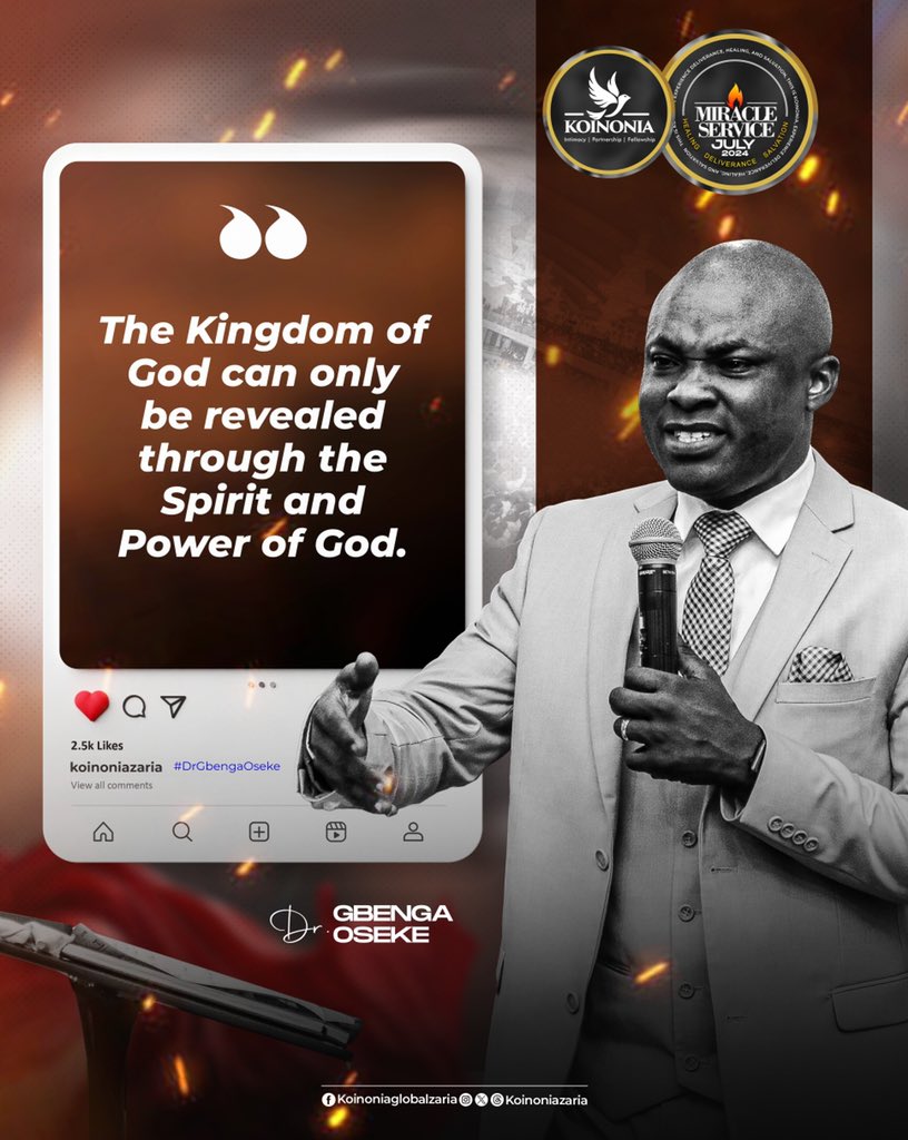 koinoniazaria's tweet photo. #DrGbengaOseke
#TheDemonstrationOfTheSpiritAndOfPower
#ThisIsKoinonia
#June2024MiracleService
#KoinoniaZaria
#KoinoniaGlobal
#TheYearOfExceedingGreatRewards https://t.co/pNUMCg8JbG