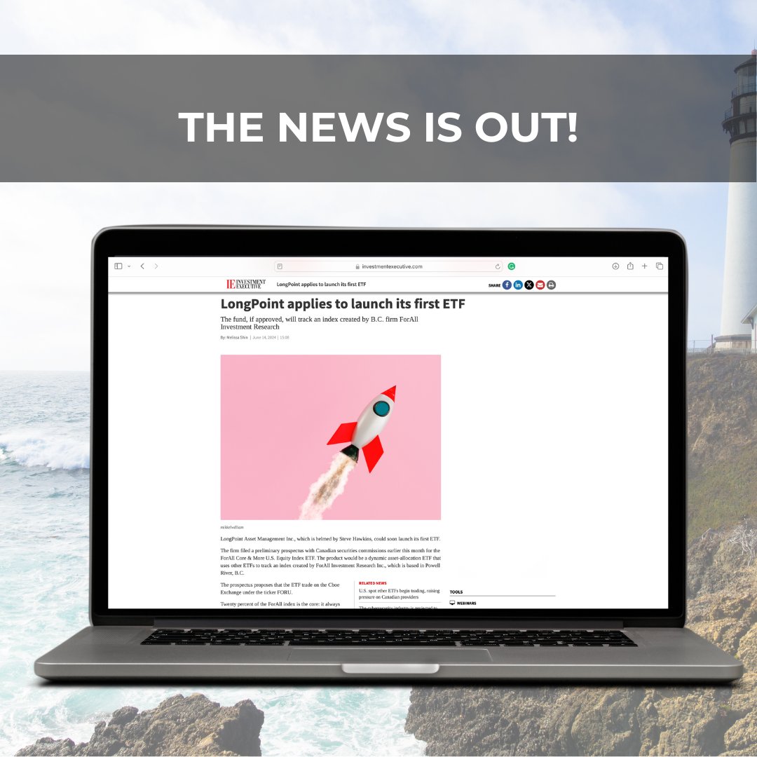 ❗️ Exciting News ❗️ 

LongPoint Asset Management, led by Steve Hawkins, is excited to launch its first ETF, the ForAll Core &amp; More U.S. Equity Index ETF (FORU)! 🚀   

Stay tuned for more updates!  

#LongPointETFs #ETFLaunch #InvestSmart