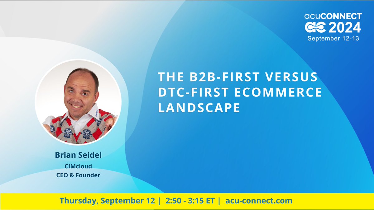 Join our CEO Brian Seidel during the #acuCONNECT 2024 virtual conference to get a plain English understanding of the @acumatica -integrated eCommerce landscape and why it matters to product-centric B2B-first companies.
Register today! events.ringcentral.com/events/acuconn… #acumatica