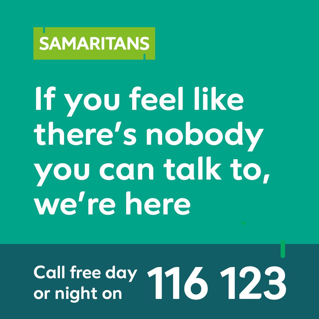 A quick reminder that we're here all weekend to listen, you don't have to face anything alone. 💚