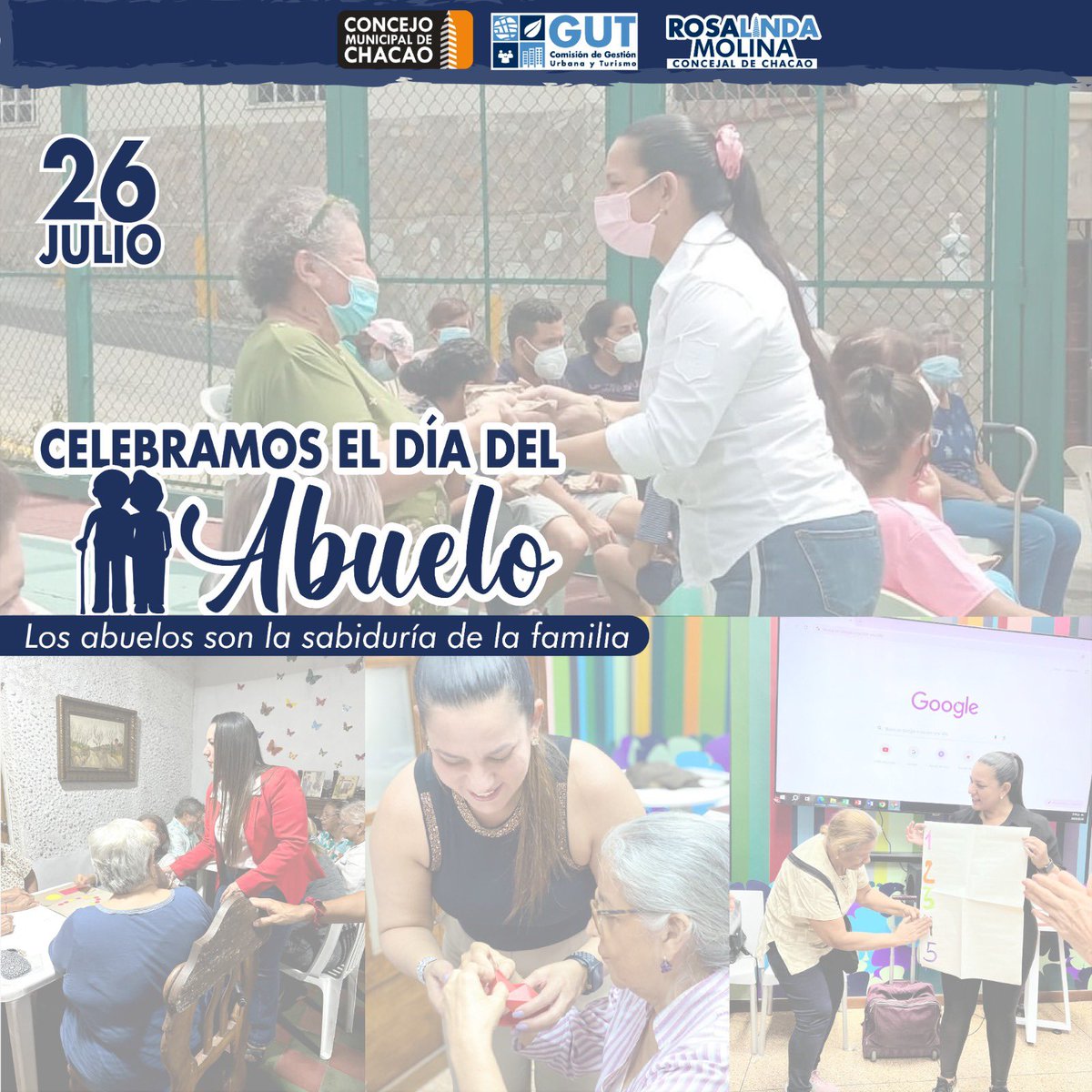 Me enorgullece reconocer el papel fundamental de nuestros abuelos en nuestra sociedad. 

Su legado y experiencia son un tesoro invaluable. Desde la Comisión de Gestión Urbana y Turismo, seguiremos trabajando para brindarles una mejor calidad de vida.