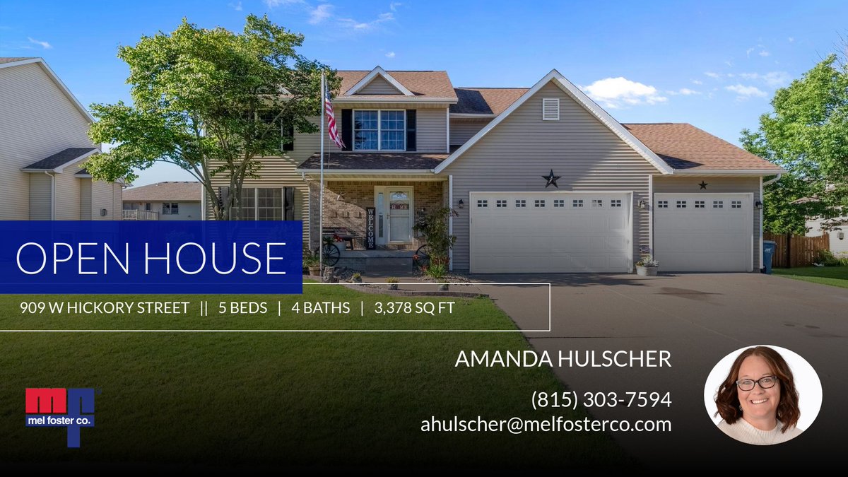 OPEN HOUSE SUNDAY 2:00 - 4:00
This listing won't last! Take a look before it's gone. Feel free to ask any questions or give me a call at 815-303-7594📱! homeforsale.at/909_W_HICKORY_…