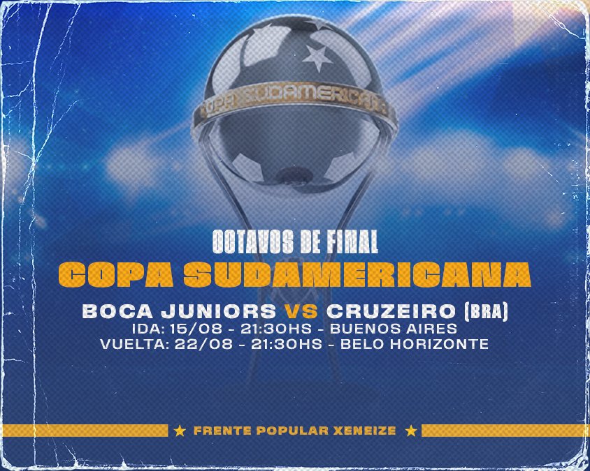 frentepxeneize's tweet photo. Se vienen los OCTAVOS de la #CopaSudamericana 🏆

Próxima batalla a definirse en Belo Horizonte. 🇧🇷

#BocaJuniors #Boca #CABJ #DaleBoca #Bombonera #FrentePopularXeneize https://t.co/l8PolaktDR