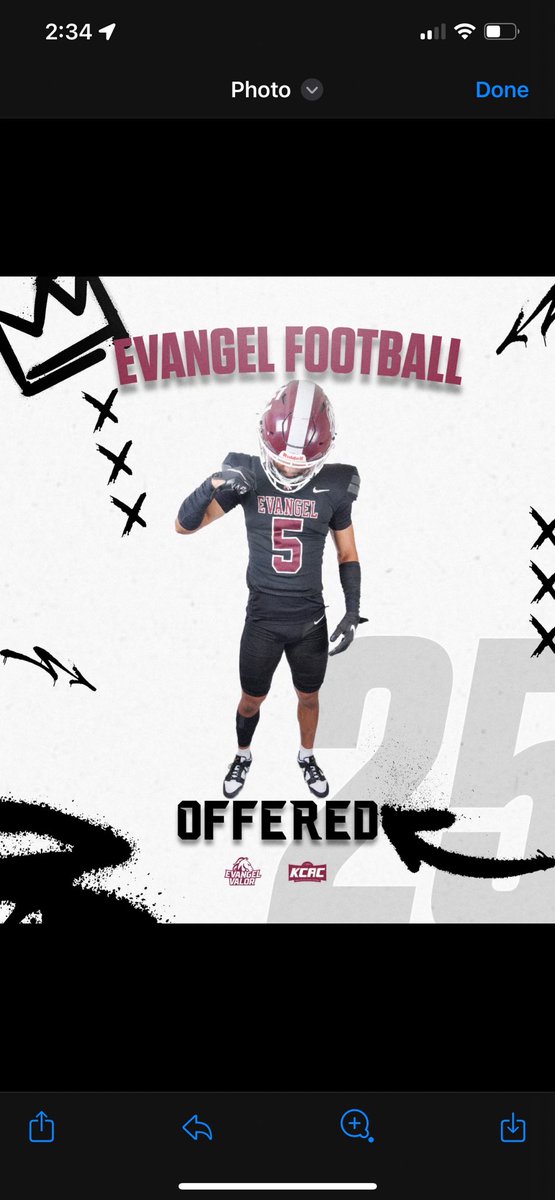 Had a great team camp at Evangel university and blessed to receive my first offer. Thank you <a href="/CoachJDeSoto/">Jeremy DeSoto</a> <a href="/CoachHepola/">Chuck Hepola</a> 
All glory to god🙏
