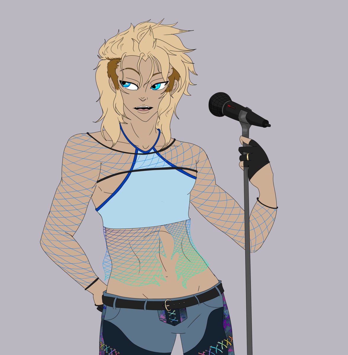 80's Rockstar Myde/Demyx. I love the mane of hair look so floofy. XD