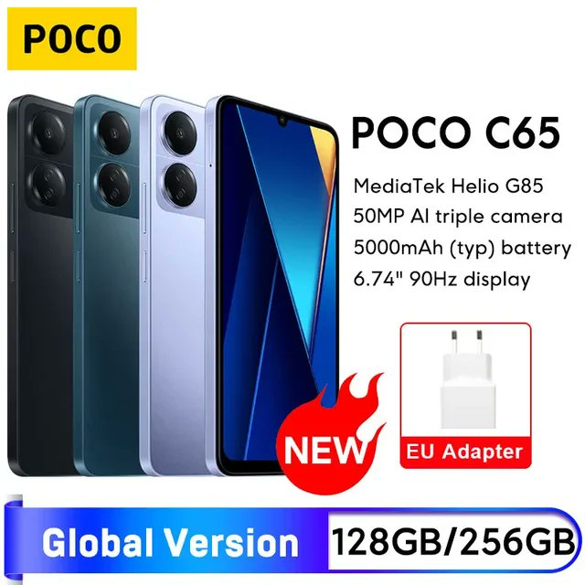 cleanse29's tweet photo. New POCO C65 Global Version 128GB/256GB MediaTek Helio G85 5000mAh Battery 6.74'' display 90Hz 50MP AI Triple Camera NFC
Original price: USD 206.00
Now price: USD 88.58
Click&amp;Buy: https://t.co/jrjYpeC7iH

#PocoC65, #XiaomiPocoC65, #PocoC65Price, #PocoC65Xiaomi https://t.co/mcrmiWuUZd