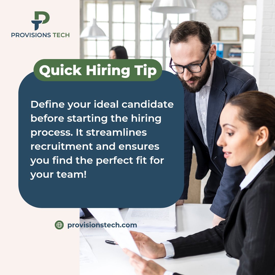 ProvisionsTech's tweet photo. What’s your top hiring tip?
Share with us in the comments!
#HiringTip #Recruitment #HRBestPractices #EmployerAdvice #Hiring #TalentAcquisition #StaffingSolutions #JobSearch #CareerAdvice #HRConsulting #BusinessGrowth https://t.co/PUbHTDYrpp